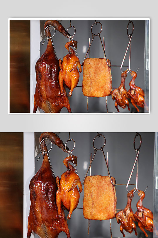 特色卤味脆皮北京烤鸭美食菜品摄影图片