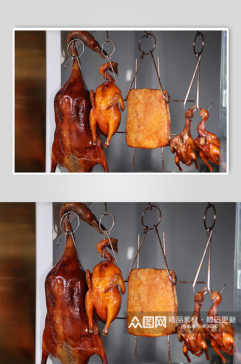 特色卤味脆皮北京烤鸭美食菜品摄影图片素材