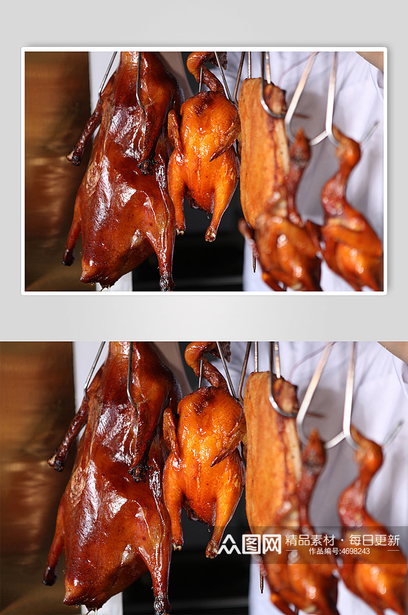 卤味脆皮烤鸭美食菜品摄影图片素材