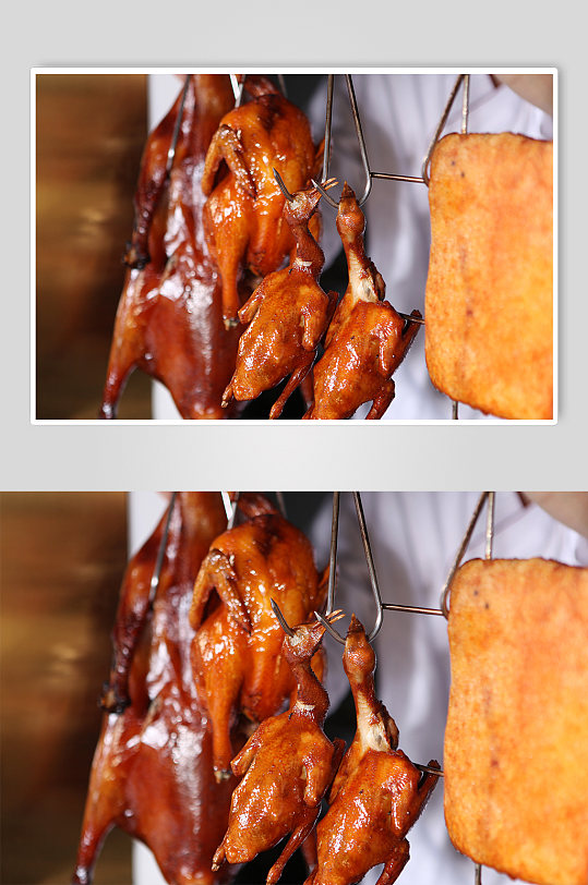风味脆皮北京烤鸭美食菜品摄影图片