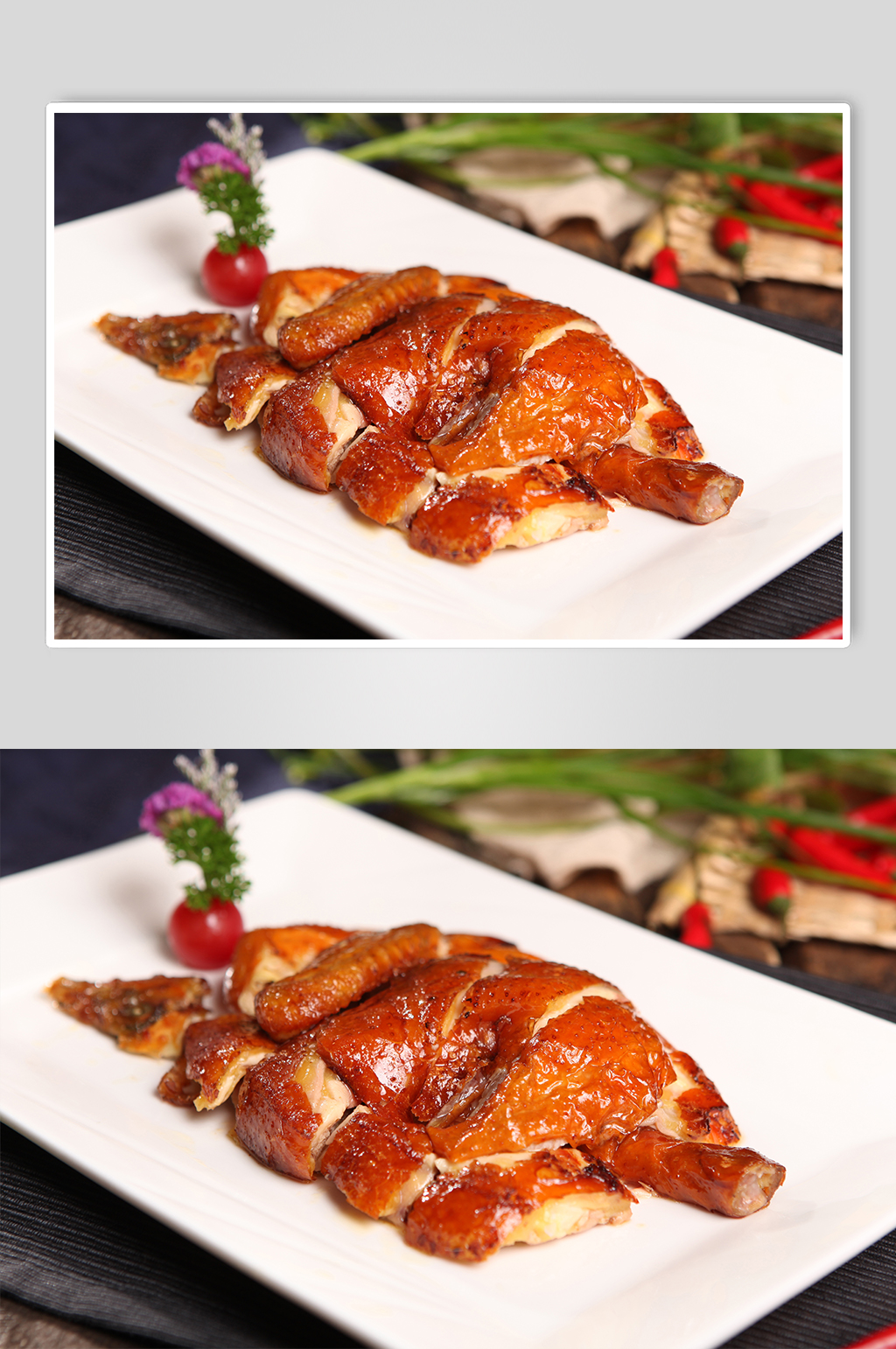美味香脆北京烧鸭美食菜品摄影图片素材