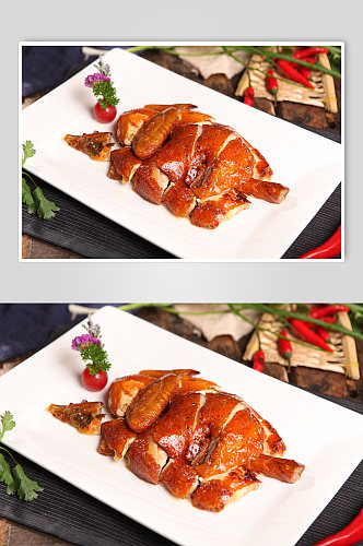 北京脆皮烤鸭美食菜品摄影图片
