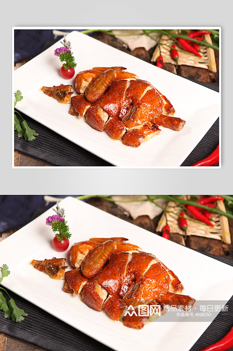 北京脆皮烤鸭美食菜品摄影图片素材
