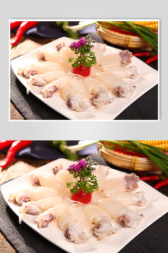 美味鲜鱿鱼火锅美食菜品摄影图片