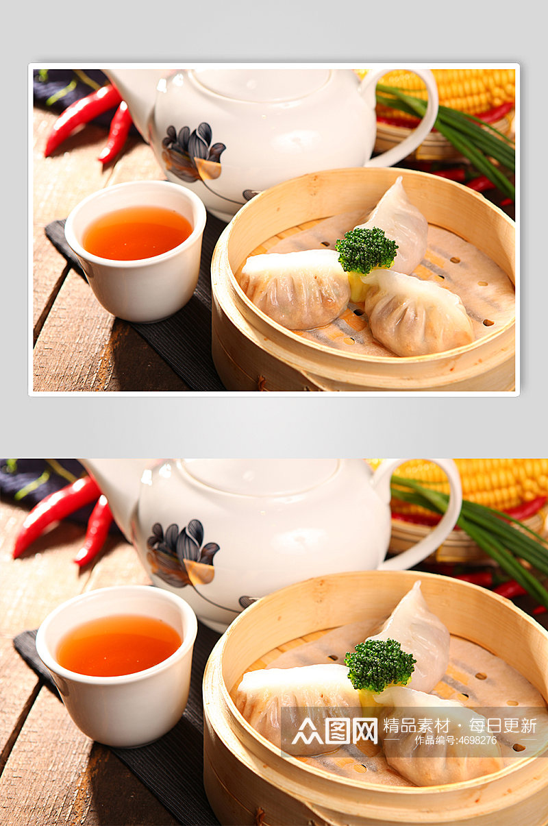 港式早茶水晶饺子点心美食菜品摄影图片素材