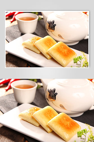 广式甜品玉米饼早茶美食菜品摄影图片