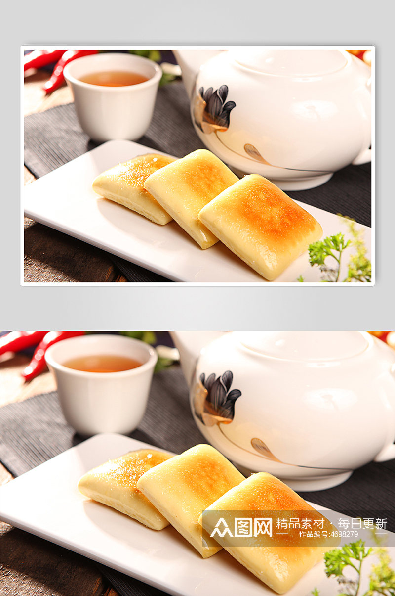 广式甜品玉米饼早茶美食菜品摄影图片素材