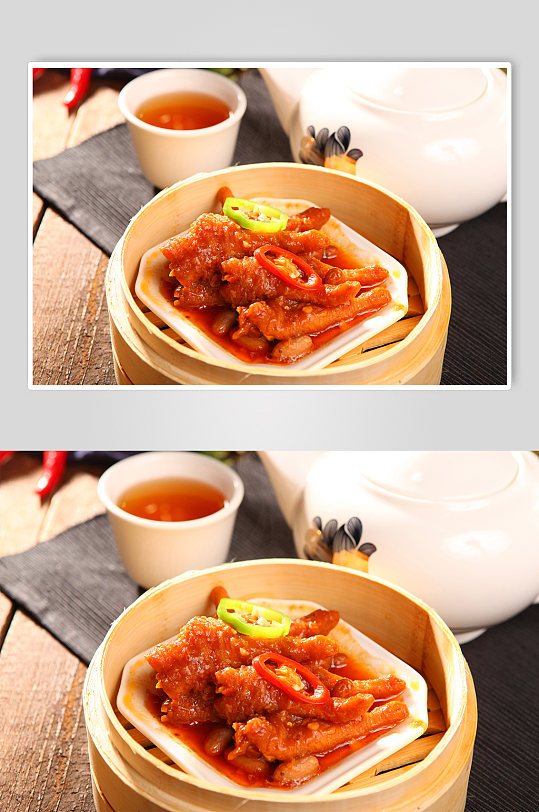 蒸凤爪港式早茶美食菜品摄影图片
