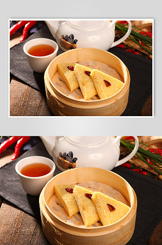 小米发糕港式早茶美食菜品摄影图片