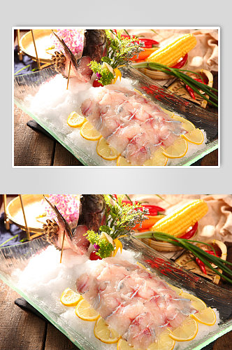 鲜活老虎斑火锅美食菜品摄影图片