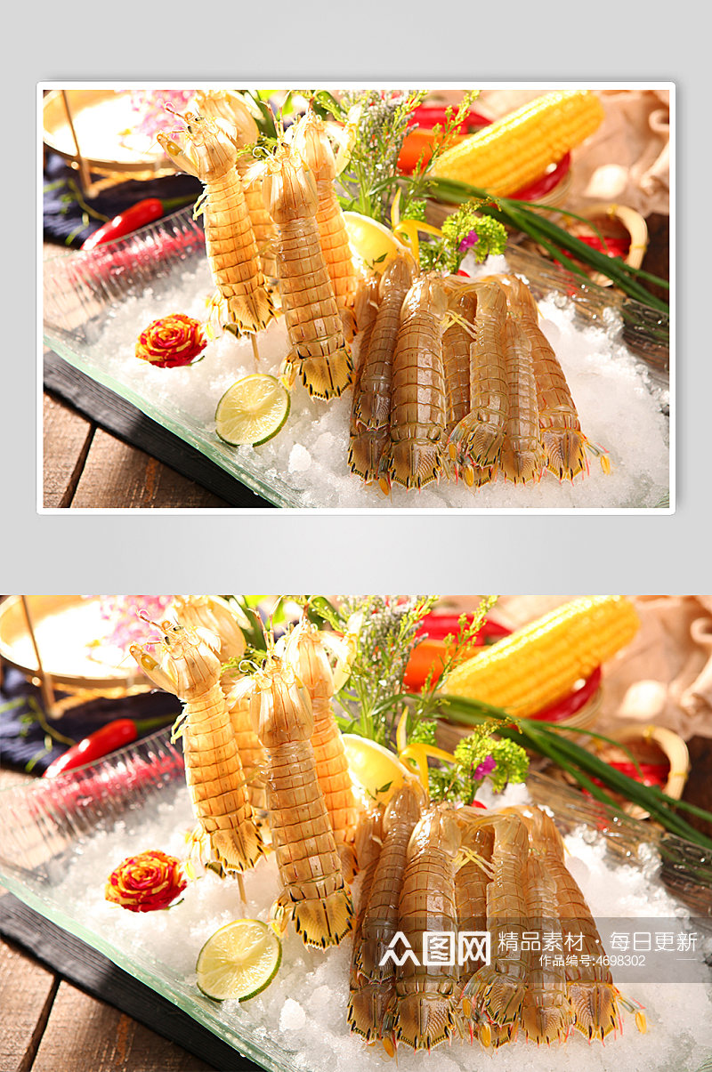 腌海鲜盐虾皮皮虾火锅美食菜品摄影图片素材