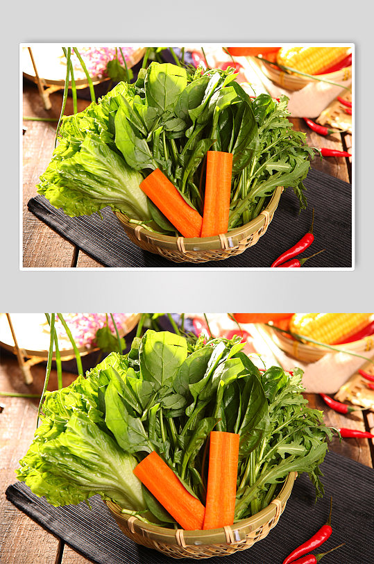 蔬菜拼盘火锅美食菜品摄影图片