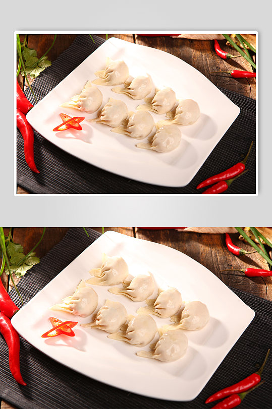 自制手工虾饺美食菜品摄影图片
