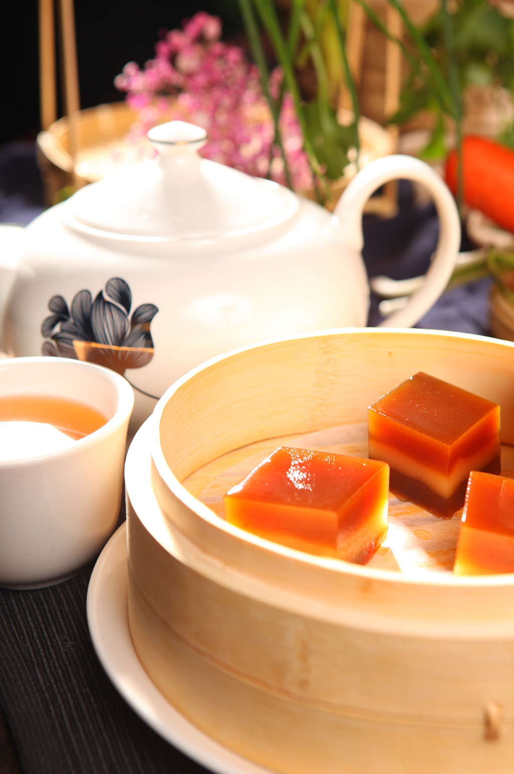 港式早茶水晶红糖糕美食菜品摄影图片素材