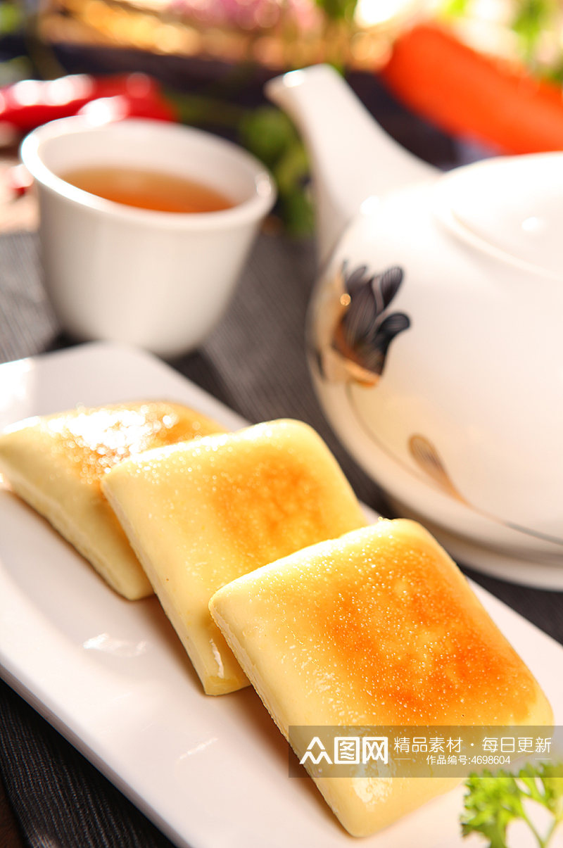 港式早茶甜品绿豆饼美食菜品摄影图片素材