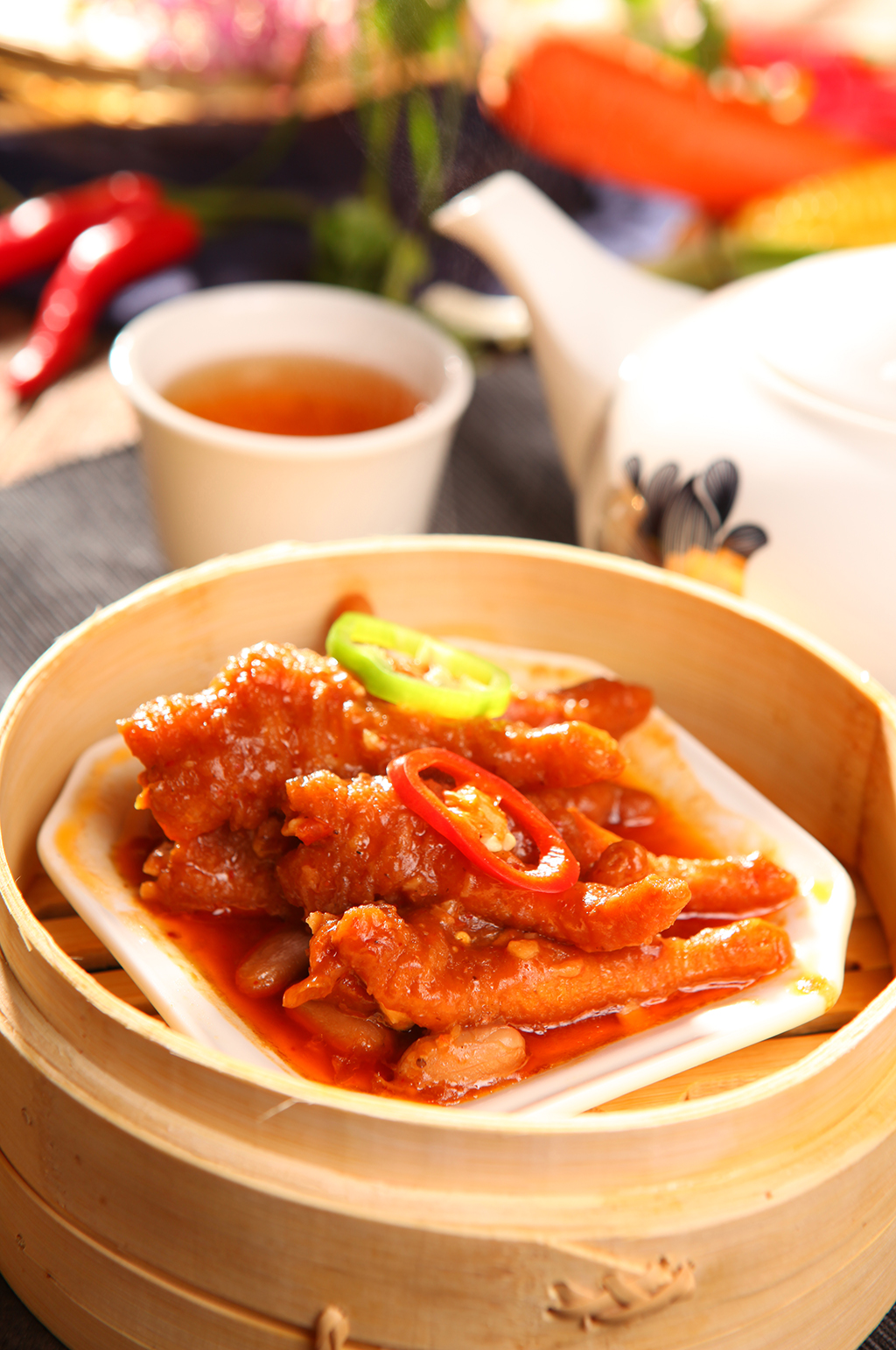 广式蒸凤爪美食菜品摄影图素材