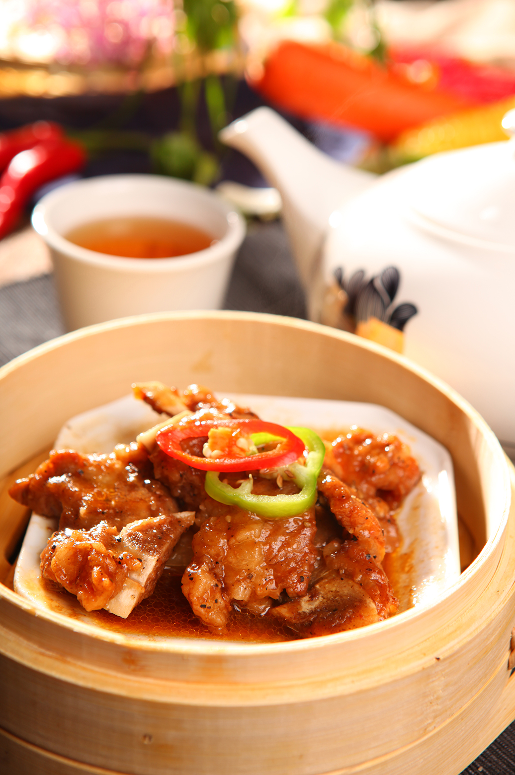 广式蒸排骨美食菜品摄影图素材