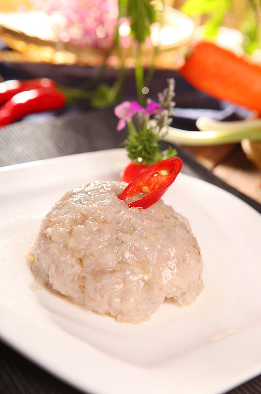 风味优质鲜虾滑火锅美食菜品摄影图