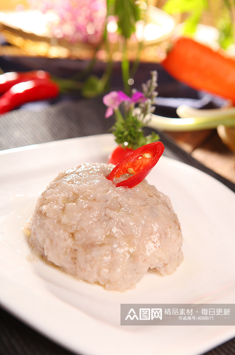 风味优质鲜虾滑火锅美食菜品摄影图素材
