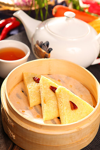 港式早茶红枣糕早餐甜品美食菜品摄影图片