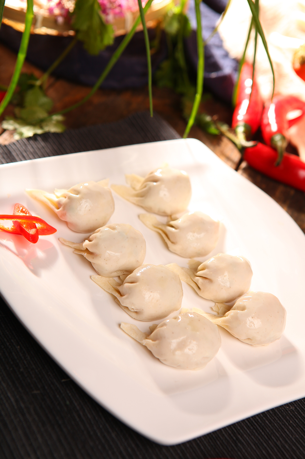 特色手工虾饺美食菜品摄影图片素材