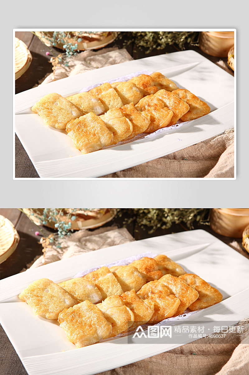 港式早茶小酥饼早餐美食菜品摄影图片素材