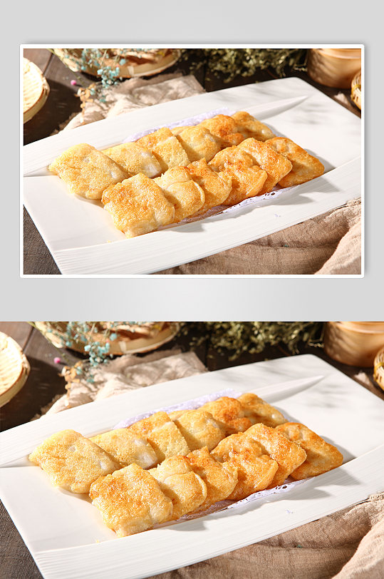 港式早茶小酥饼早餐美食菜品摄影图片