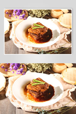 优质原味仔排五花扣肉美食菜品摄影图片