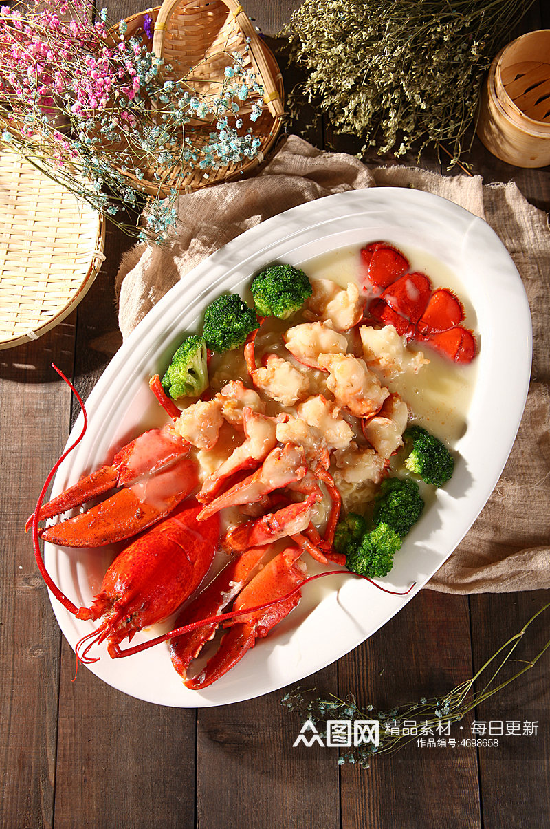 广式特色美味小龙虾海鲜美食菜品摄影图片素材