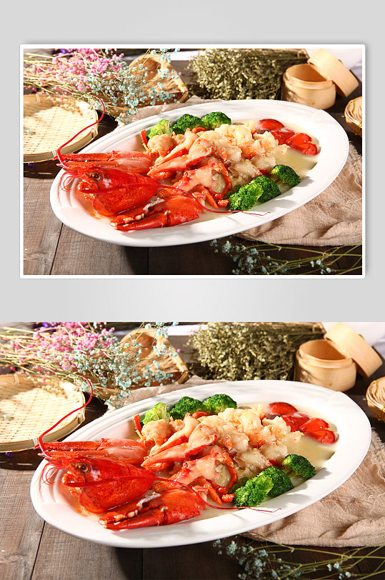 特色风味鲜美小龙虾海鲜美食菜品摄影图片