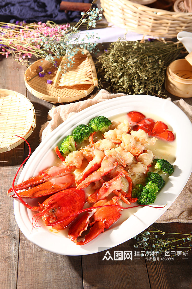 广式优质鲜美小龙虾美食菜品摄影图片素材