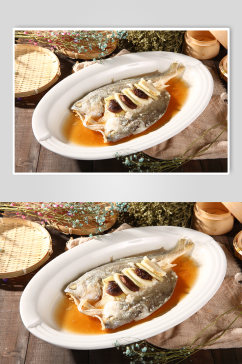 风味家常菜品清蒸鱼美食菜品摄影图片