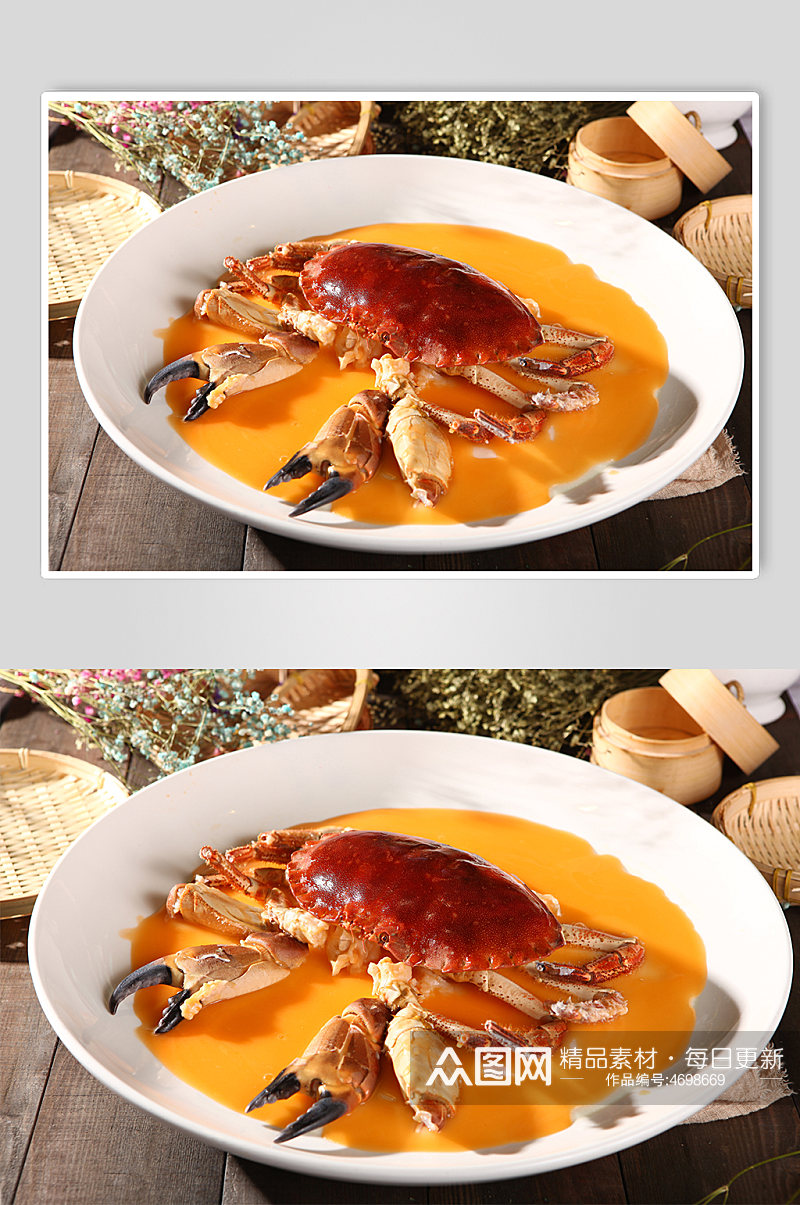 美味海鲜大闸蟹美食菜品摄影图片素材