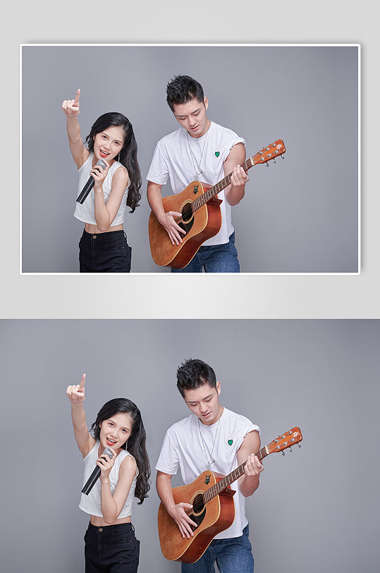 文艺音乐节朋克摇滚情侣人物精修摄影图片