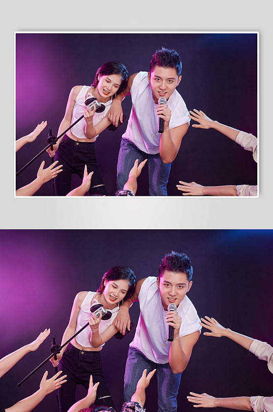 潮流朋克摇滚情侣人物现场秀精修摄影图片