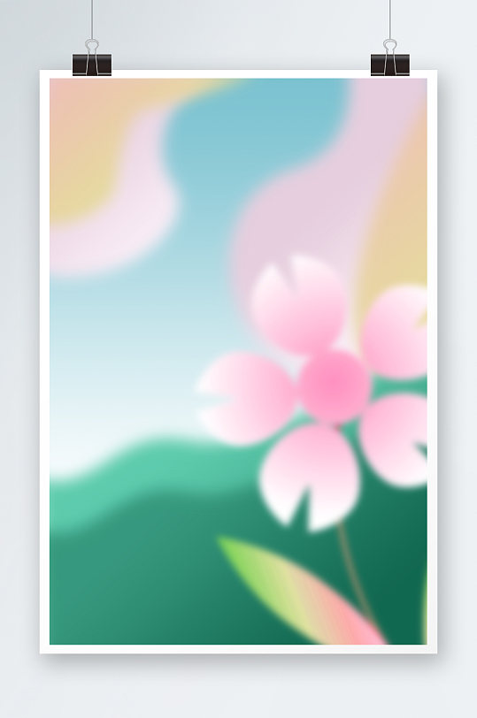 清新樱花春季春天海报背景图海报-众图网