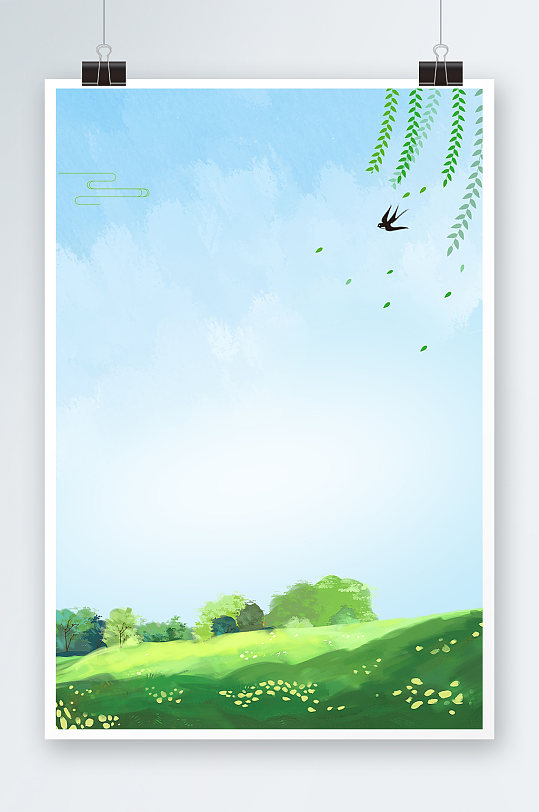 简约踏青春游春季春天海报背景图海报-众图网