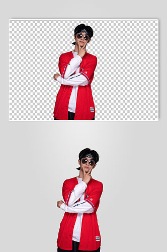 墨镜青年潮流街舞少年人物png摄影图