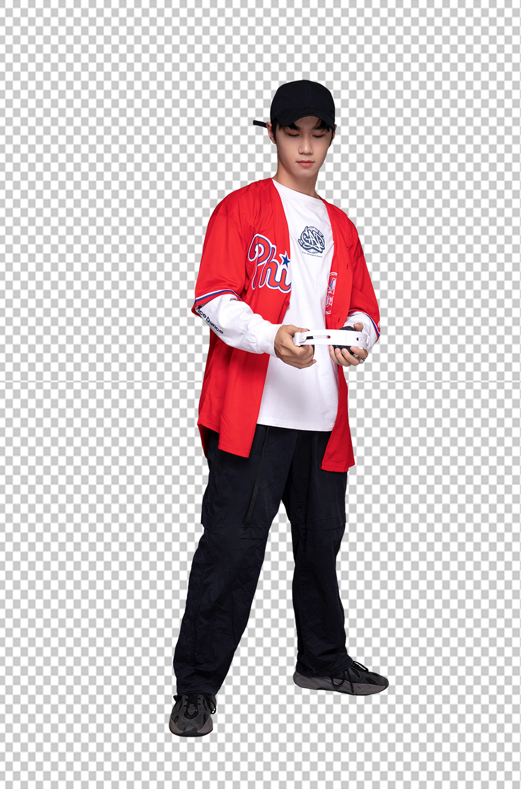 白色耳机时尚街舞少年人物png摄影图素材