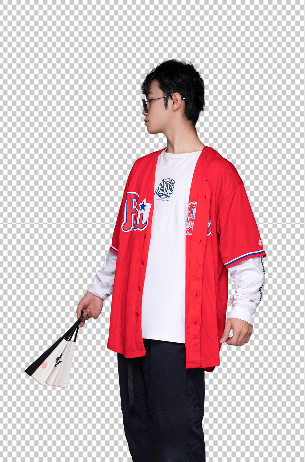 嘻哈国风扇子潮流街舞少年人物png摄影图素材