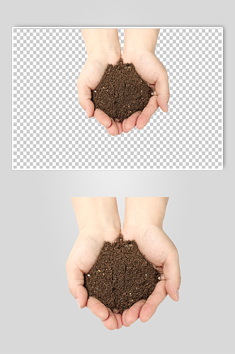手捧泥土土壤植树节物品png摄影图