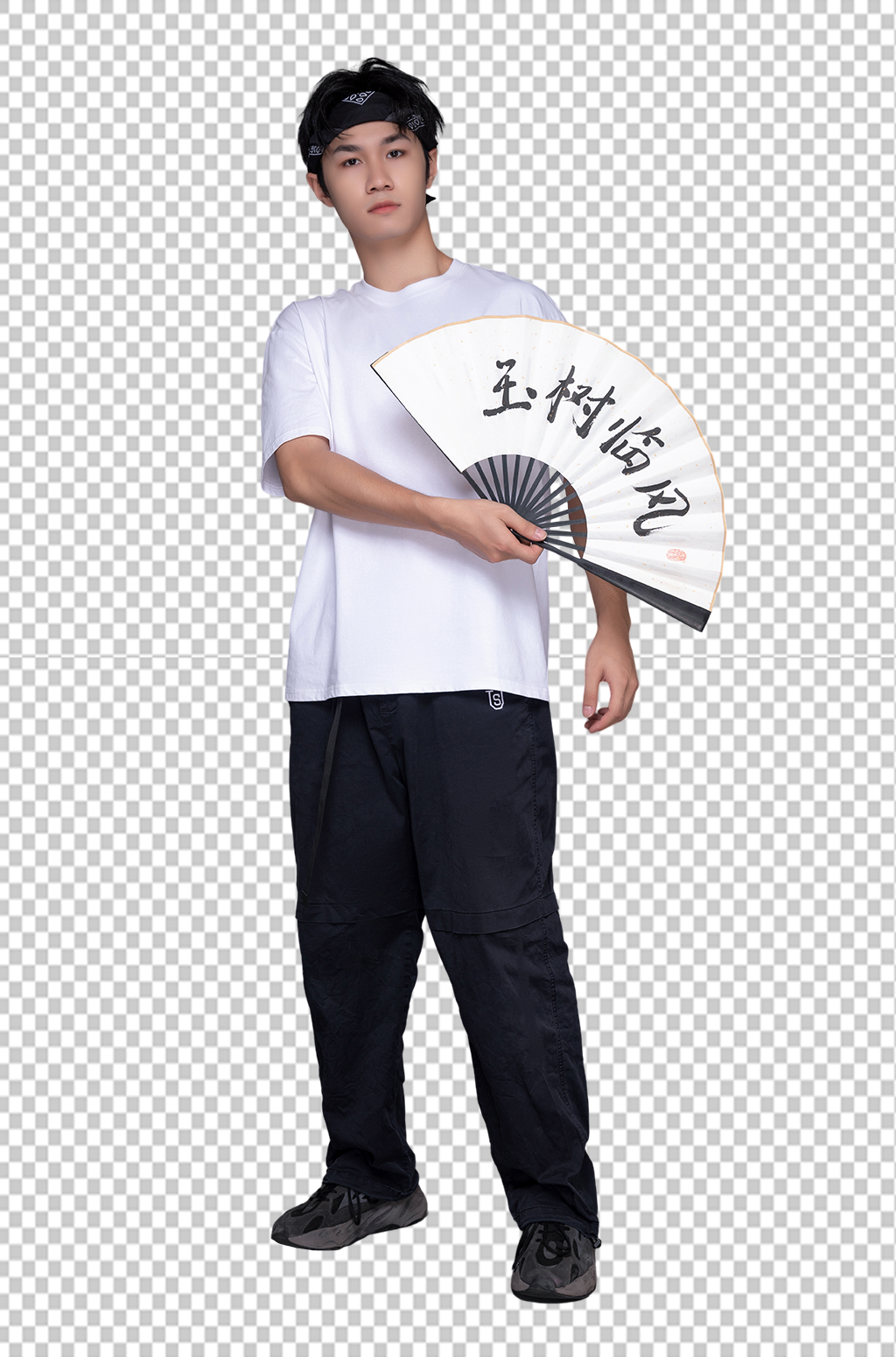 舞蹈动作折扇开扇街舞少年人物png摄影图素材