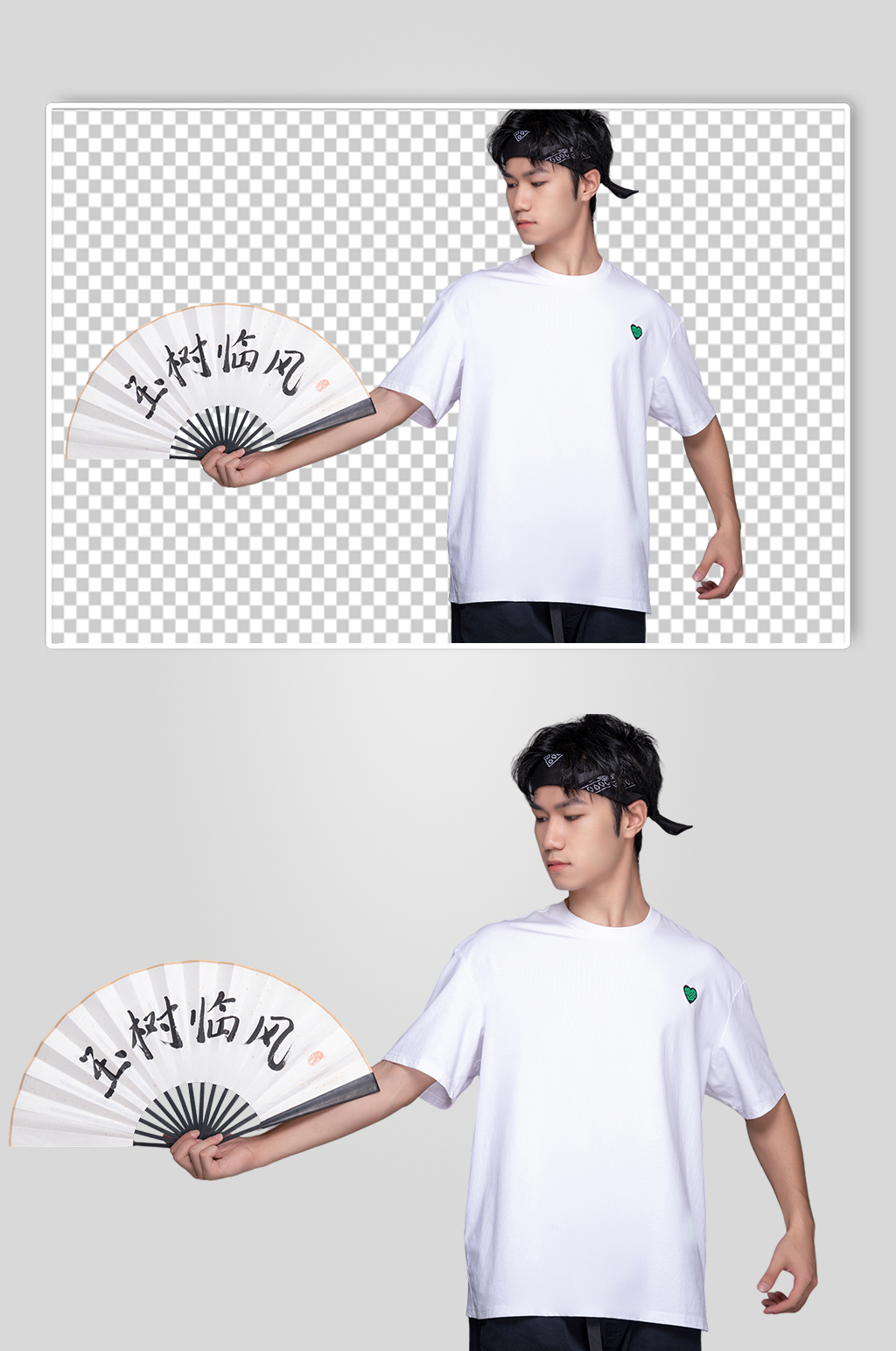 炫酷舞蹈动作扇子街舞少年人物png摄影图素材