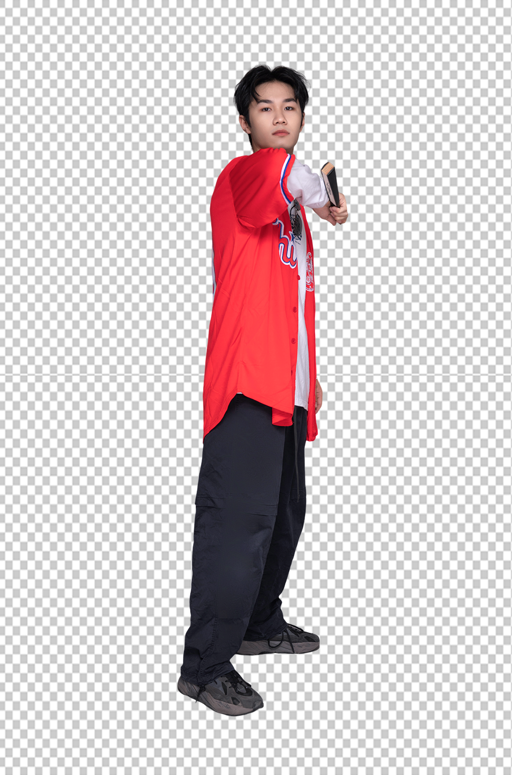 时尚嘻哈扇子街舞少年人物png摄影图素材