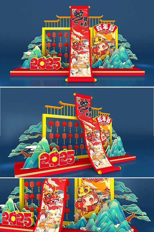2025年春节中国风蛇年美陈新年美陈