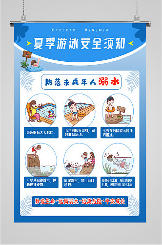 夏季游泳安全须知海报