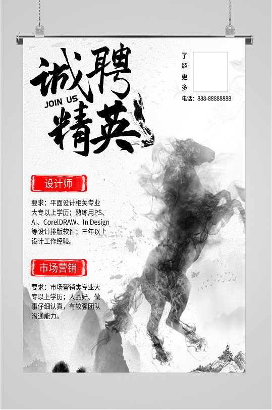 诚聘精英人才海报-众图网