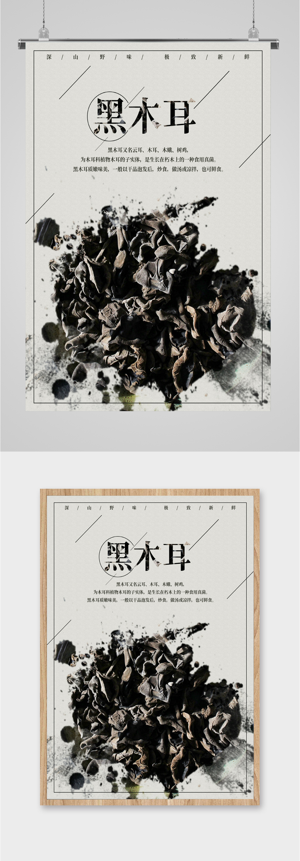 黑木耳功效介绍海报素材