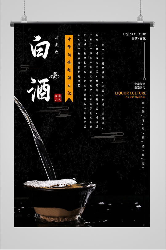 中华传统白酒文化海报