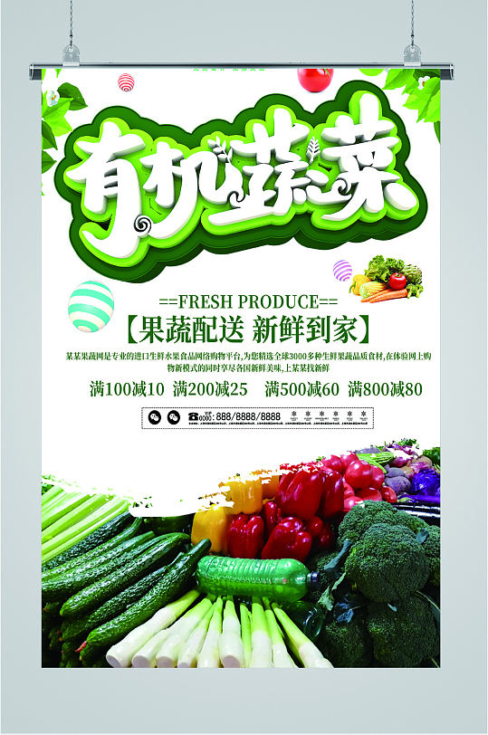 有机健康蔬菜配送海报